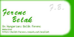 ferenc belak business card