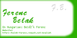 ferenc belak business card